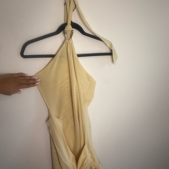 Peppermayo Cream One-Shoulder Halter Mini Dress - Picture 2 of 4